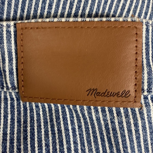 Madewell Blue and White Piper Stripe 9" Mid Rise Skinny Jeans NWT Size 31 - Picture 8 of 15